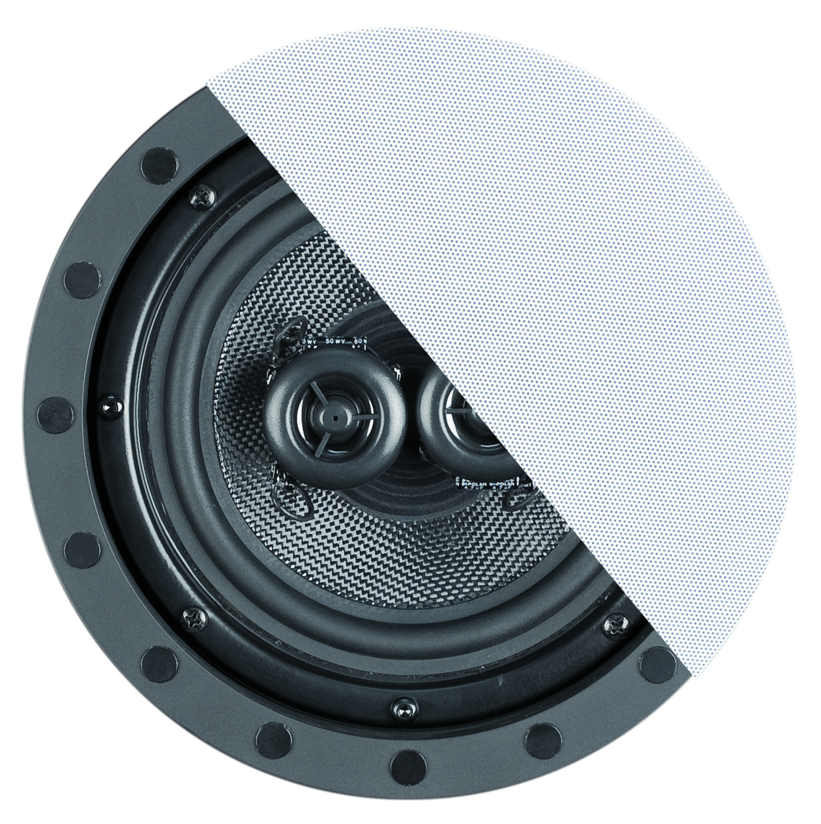6.5" Single Stereo Point In-Ceiling/In-Wall Speaker(Each) Kevlar Cone.