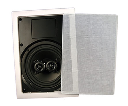Architect SE-722 6-1/2" In-Wall Indoor / Outdoor Single Point Stereo Loudspeaker with L & R tweeters
